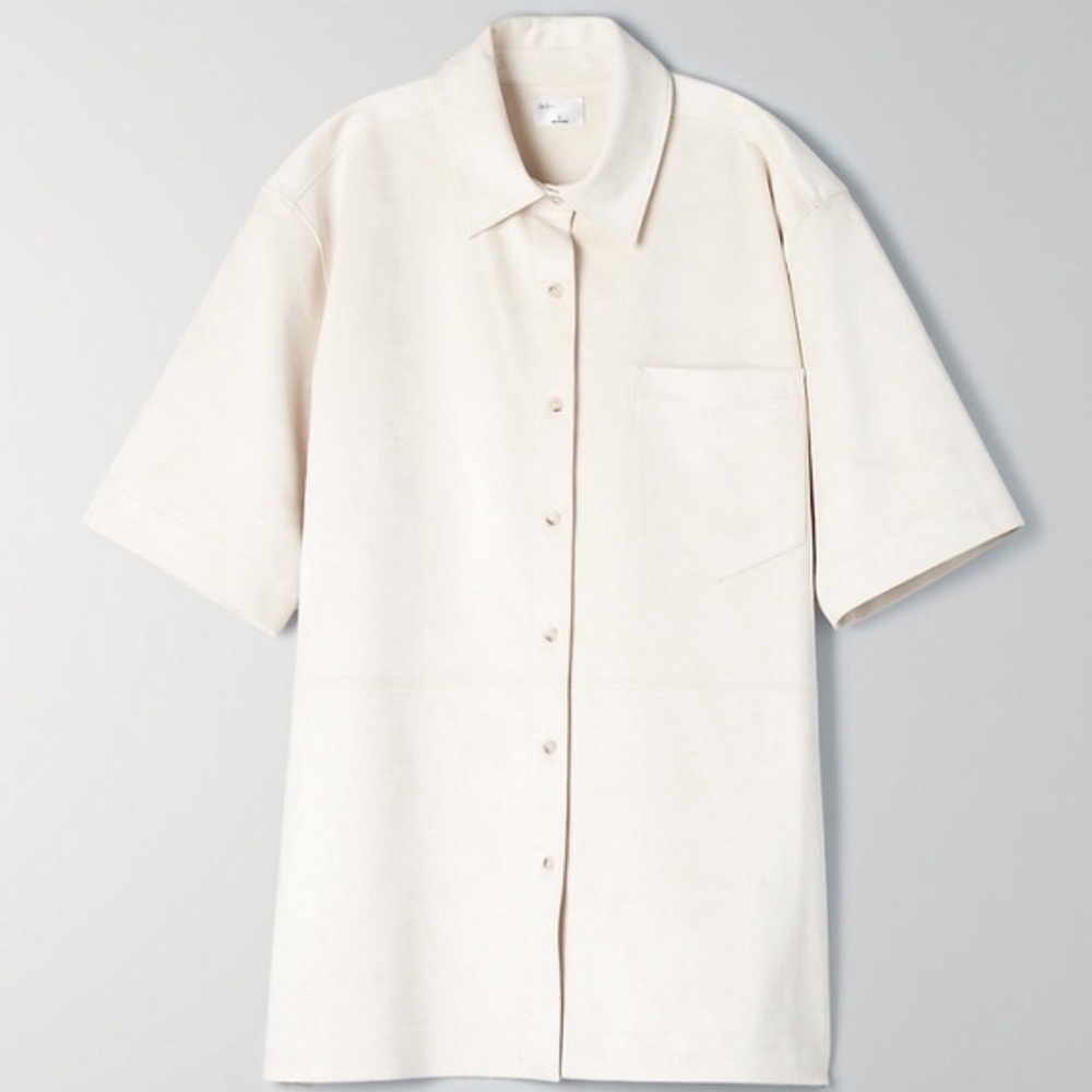 Aritzia Le Fou Wilfred 100% suede button up 🤎🤍🤎